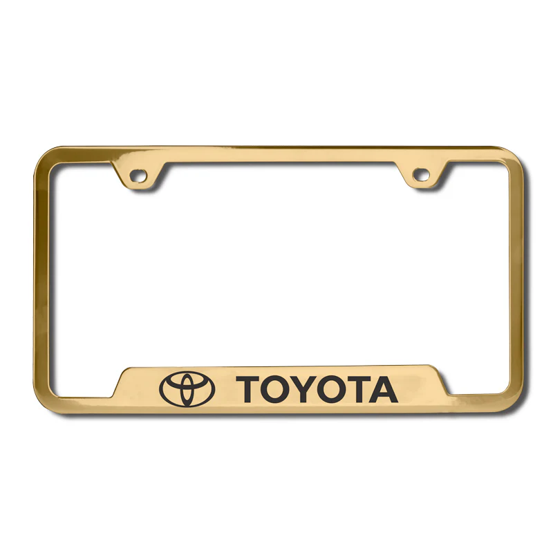 TOYOTA Gold Stainless Steel Etched Mirrored License Plate Frame - LFW.TOY.EG - Image 6