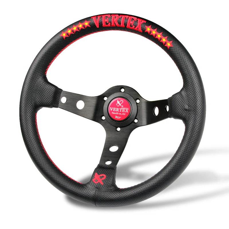 330mm Deep Dish Racing Drift Rally Tuning Sport Embroidery Vertex Steering Wheel