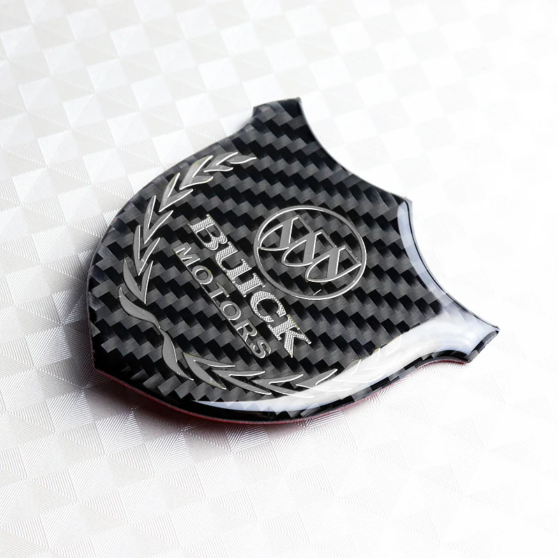 Buick Silver 3D Carbon Fiber Emblem Sticker x2 - Image 3