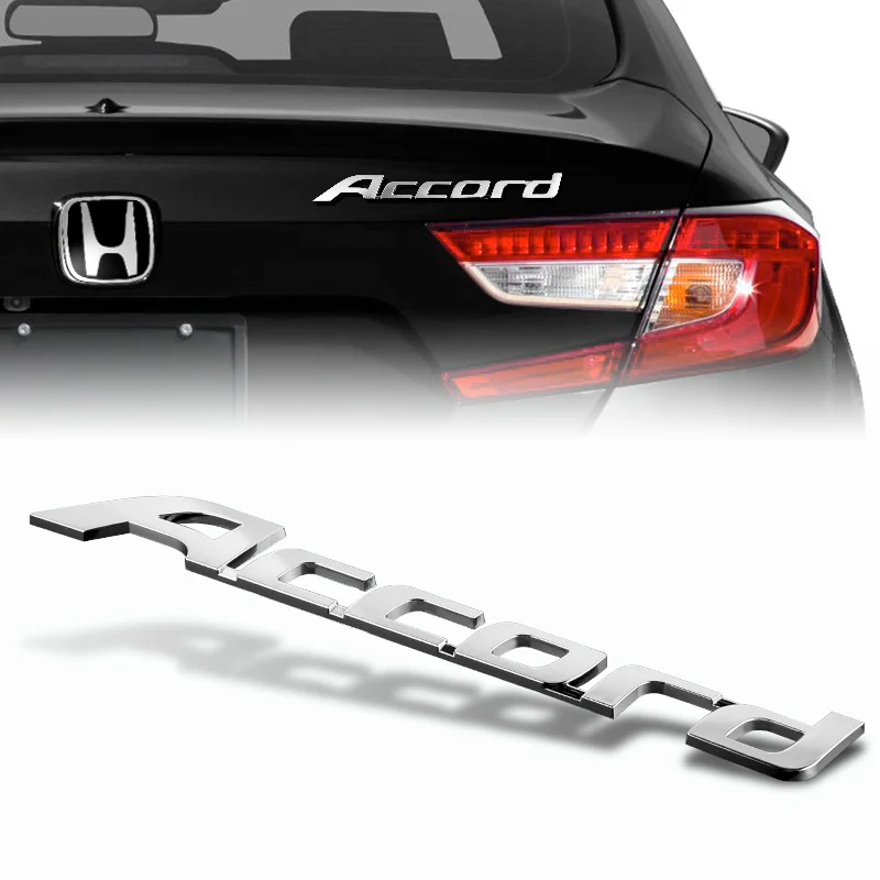 3PCS SET Front + Rear Red JDM H Emblems with Chrome Accord Emblem for 2008 - 2012 ACCORD SEDAN 4DR - Image 10