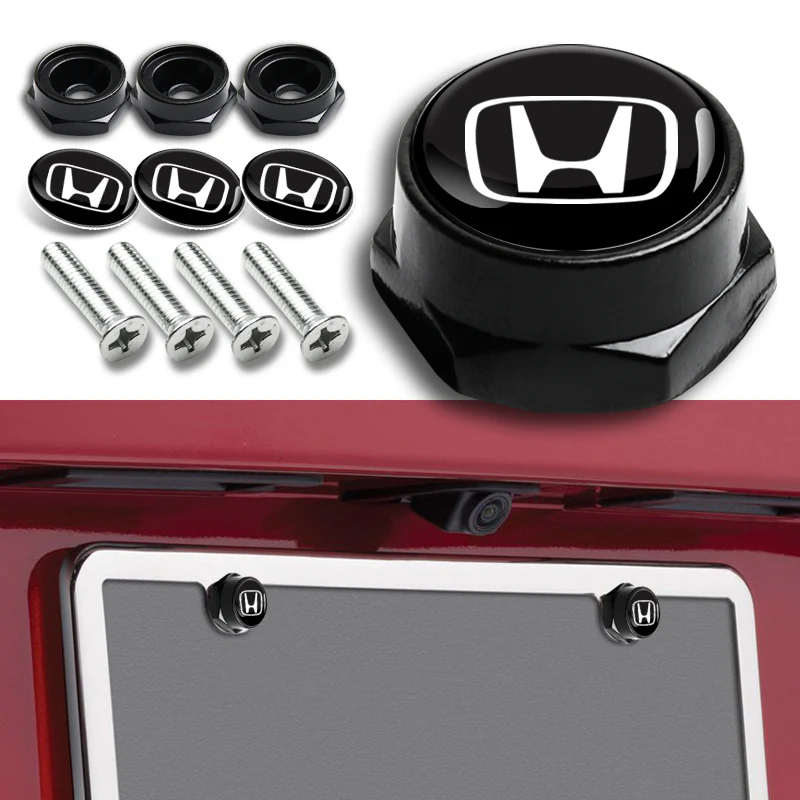 4PCS New Car License Plate Frame Screw Bolt Cap Cover Fit For Honda All Models - Image 2