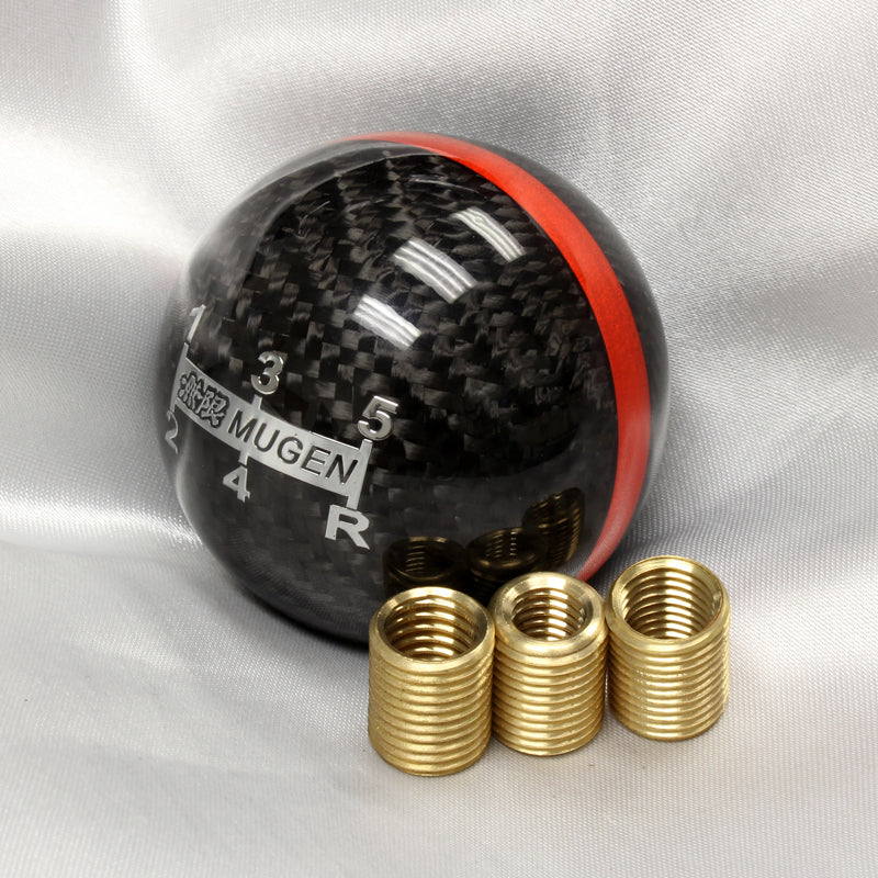 Mugen 5-Speed Carbon Fiber Shift Knob with Red Line