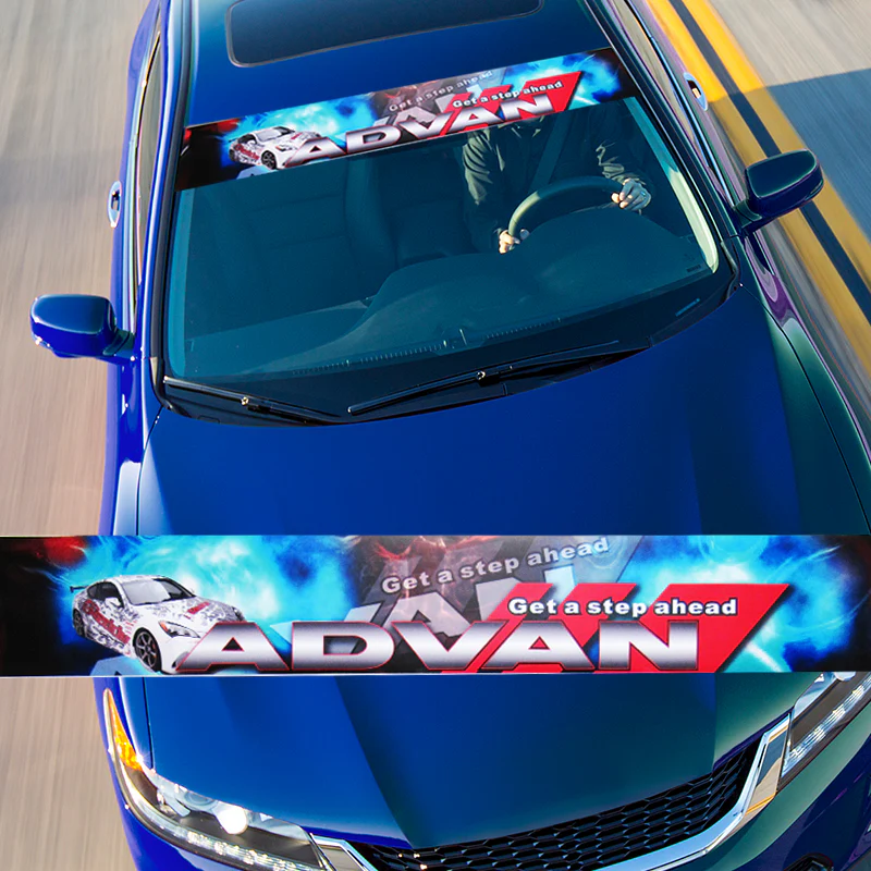 53" x 8 For ADVAN Windshield Non-Fading Vinyl Banner Decal sticker GTR WRX RSX FRS
