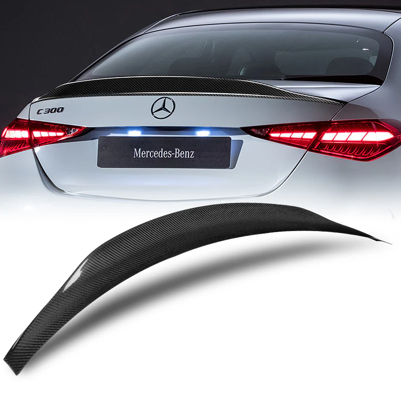 A-Style Rear Trunk Lip Duckbill Spoiler Wing For 2022-2024 Mercedes-Benz C-Class W206 4-DR / Sedan -Real Carbon Fiber
