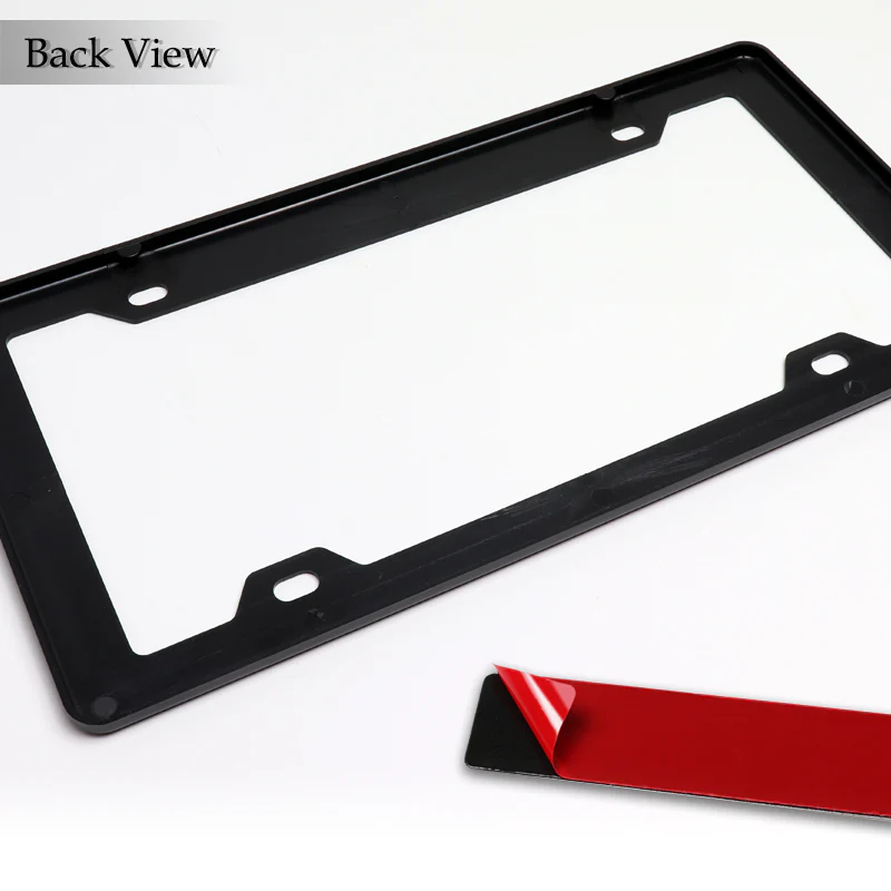 Carbon Look ABS License Plate Frame with Black Emblems For Subaru STI 2 pcs - Image 6