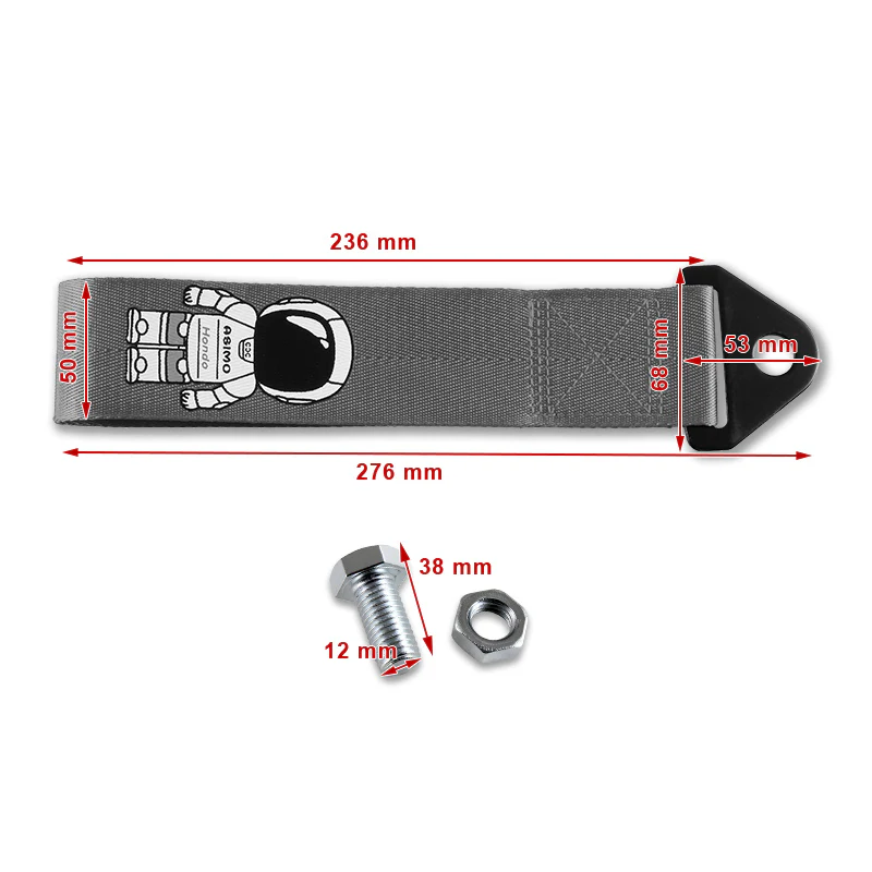 Honda ASIMO Black Racing Tow Strap for Front / Rear Bumper - Image 3