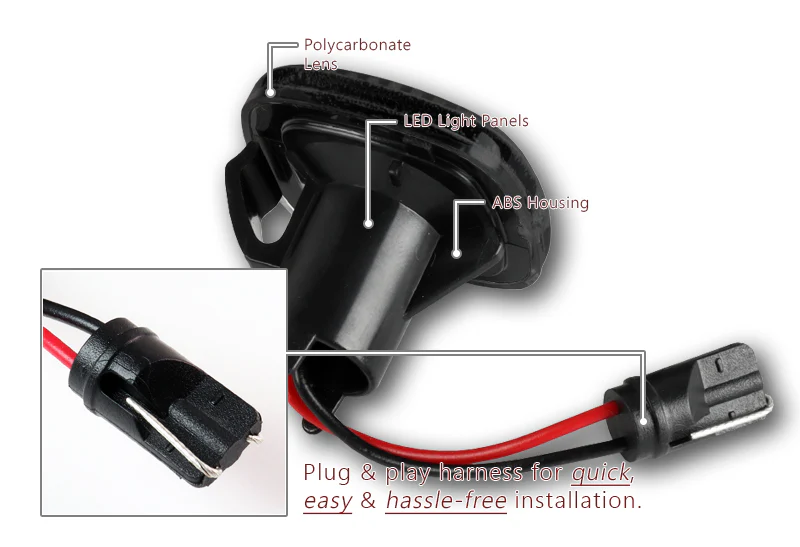 Audi A3 A4 S4 A8 B5 White LED Turn Signal Front Side Marker Lights -Smoked Lens - Image 3