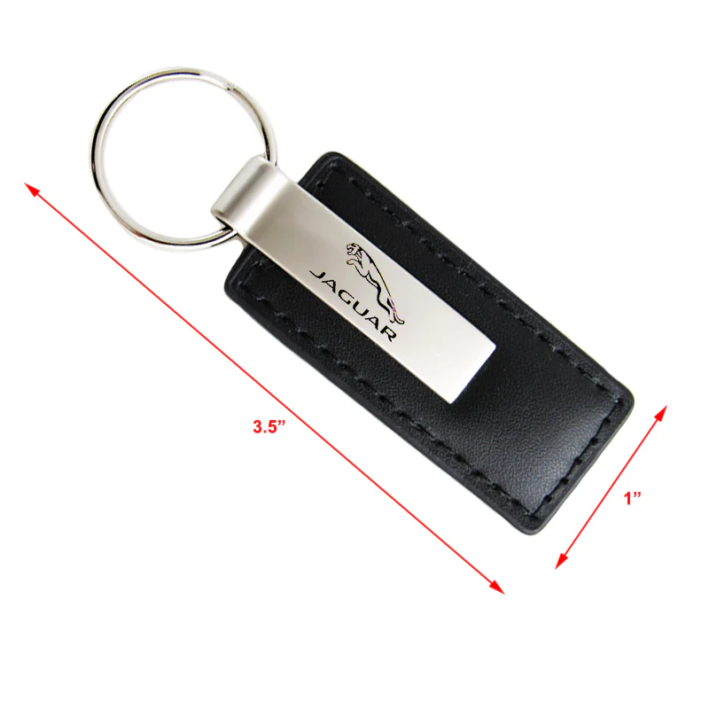 AUTHENTIC For JAGUAR Key Ring Black Leather Rectangular Keychain - KC1540.JAG - Image 2