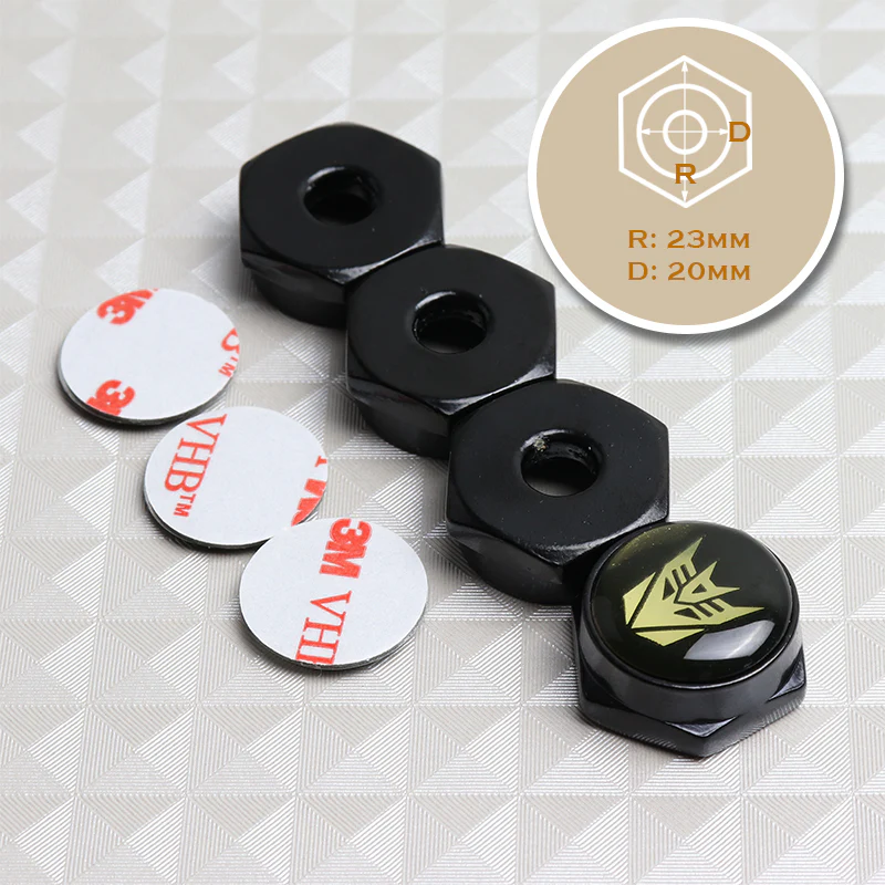 Black Decepticon Transformers metal car license plate frame screw bolt cap cover - Image 5