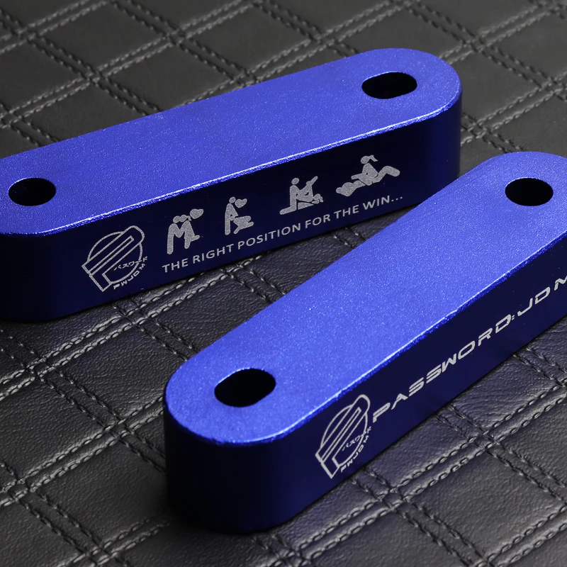 Blue Combo Password JDM Hood Vent Spacer Risers with Keychain For 90-01 Integra 88-15 Civic - Image 8