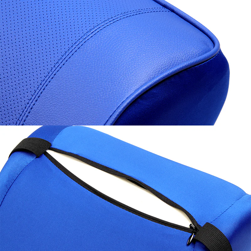 Blue Leather Car Seat Memory Foam Neck Rest Cushion Pillow MITSUBISHI RALLIART 1pc - Image 3