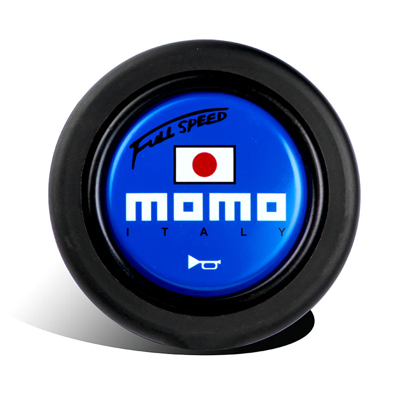 Blue Line 350mm MOMO Racing Steering Wheel Microfiber Leather with MOMO Horn Button - Image 4