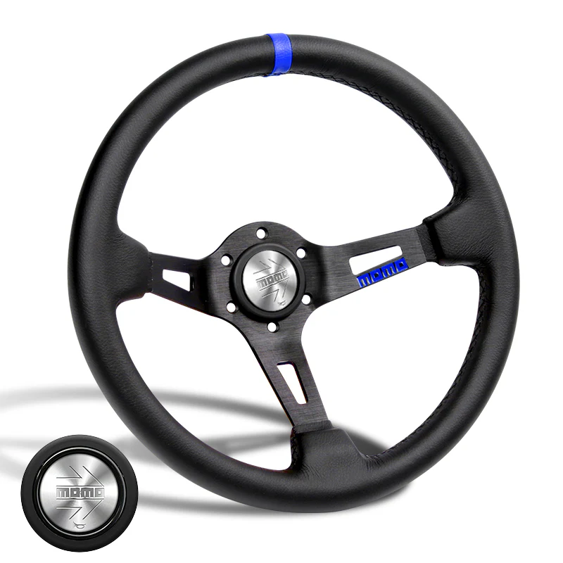 Blue Line 350mm Racing Steering Wheel Microfiber Leather For Silver momo hub X1