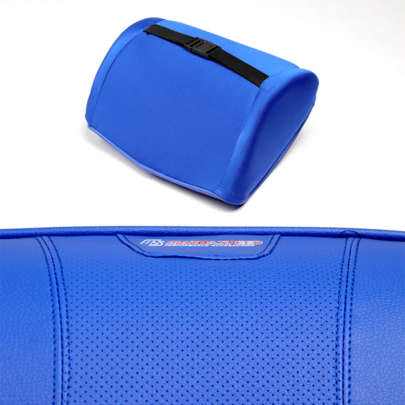 Blue PU Leather Car Seat Memory Foam Neck Rest Cushion Pillow For MazdaSpeed X1 - Image 2