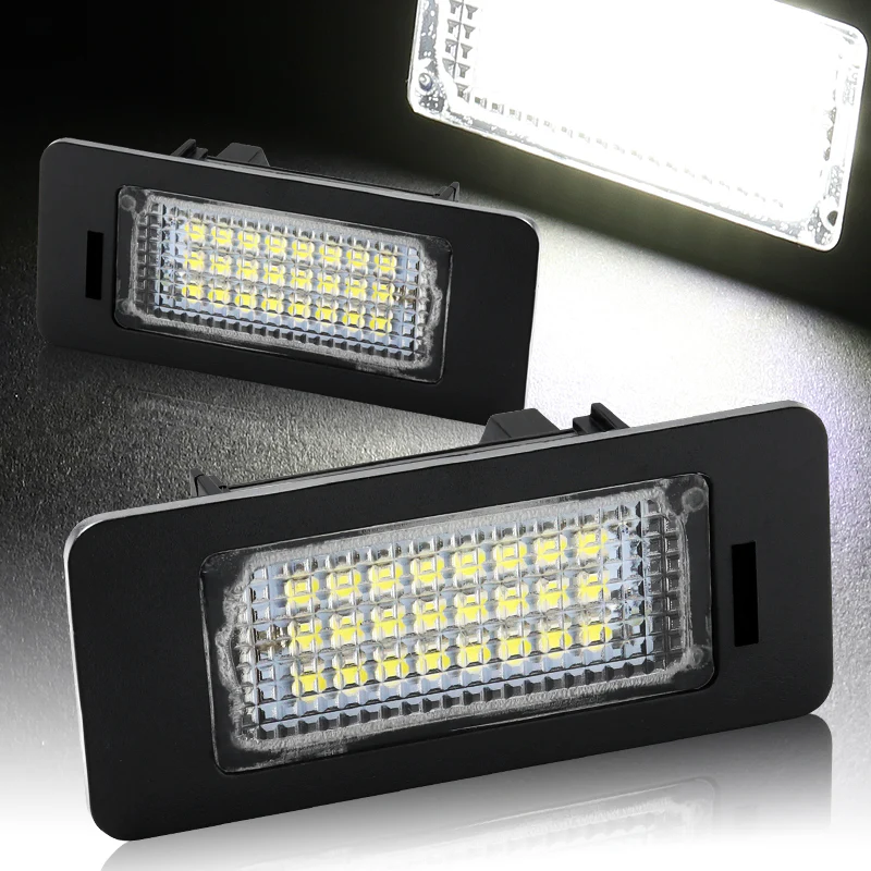 BMW E60 E61 E70 E71 E82 E84 E88 White 24-SMD 6000K LED License Plate Lights (2pcs)