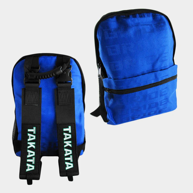 Bride Blue Backpack with Takata Black Harness Adjustable Shoulder Straps