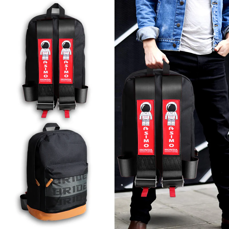 Bride Gradation Cloth Backpack with Asimo Black Harness Adjustable Shoulder Straps