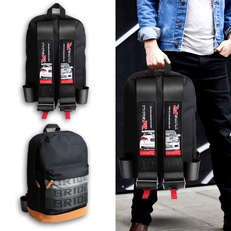 Bride Gradation Cloth Backpack with Honda Type R Black Harness Adjustable Shoulder Straps