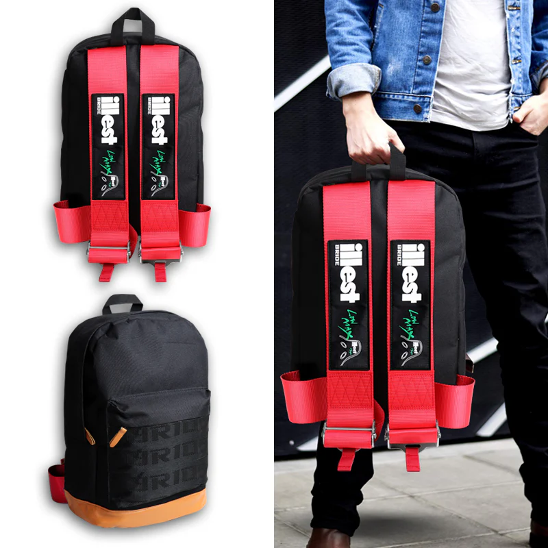 Bride Gradation Cloth Backpack with Illest Red Harness Adjustable shoulder Straps