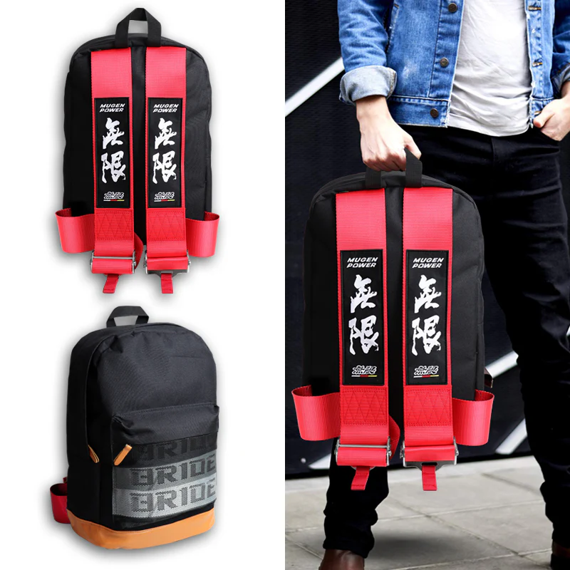 Bride Gradation Cloth Backpack with Mugen Red Harness Adjustable Shoulder Straps