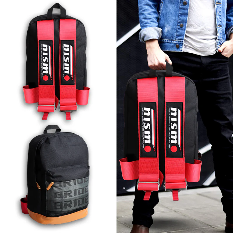 Bride Gradation Cloth Backpack with Nissan Nismo Red Harness Adjustable Shoulder Straps