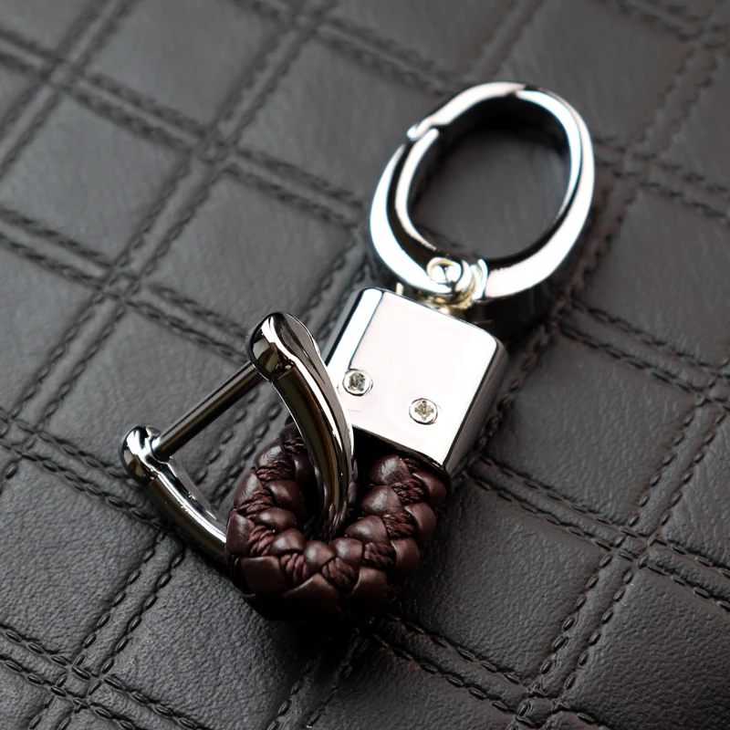 Honda Small Brown BV Style Calf Leather Keychain - Image 6