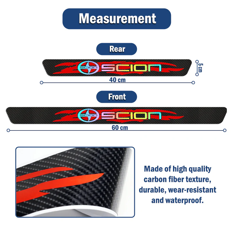 Carbon Fiber Car Door Scuff Sill Cover Panel Step Protector For SCION NEW 4PCS Set - Image 3