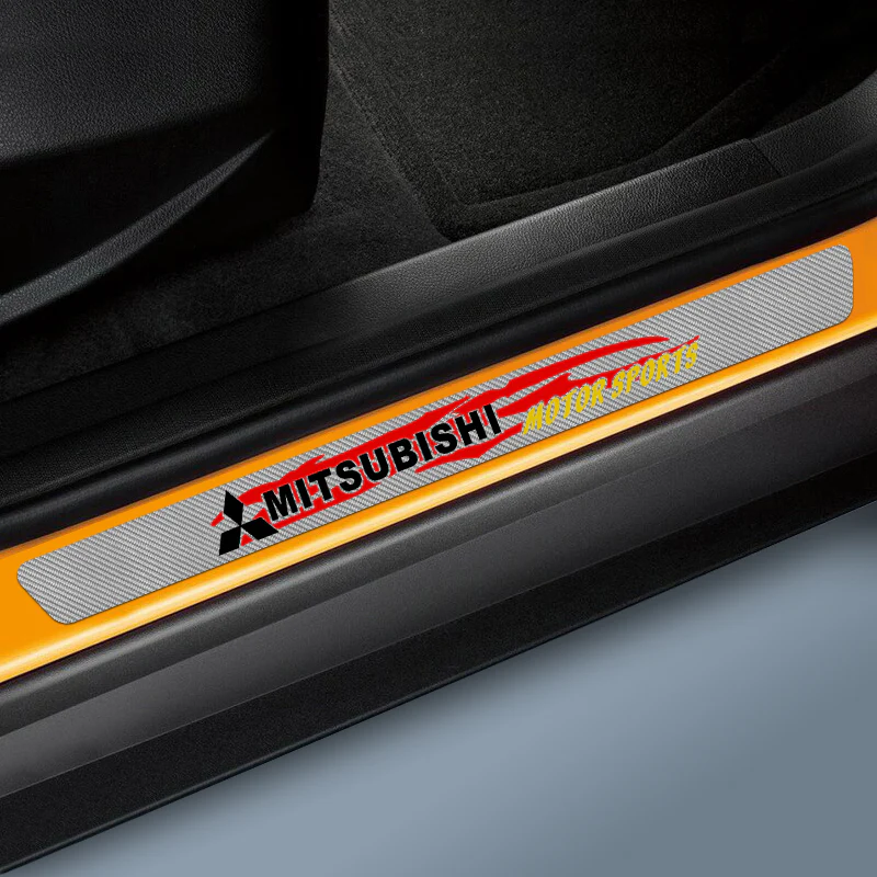 Carbon Fiber MUGEN Car Door Scuff Sill Cover Panel Step Protector For HONDA 4pcs Set - Image 2