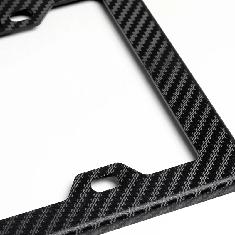 Carbon Look ABS License Plate Frame with Black Emblems For Dodge HellCat SRT8 - 2pcs - Image 3