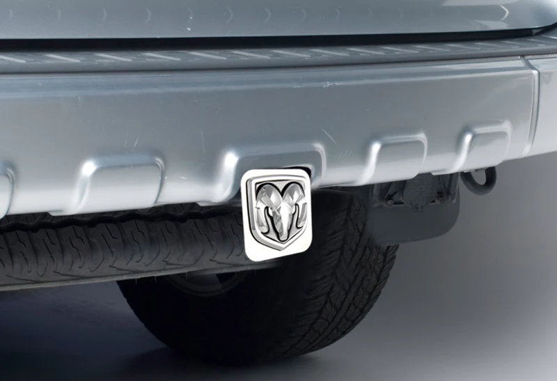 Chrome 3D DODGE RAM Engraved Billet LOGO Stainless Steel Hitch Cover Plug Cap For 2" Trailer Receiver - Image 4