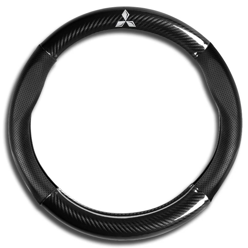 15" Carbon Fiber Style Quality Leather Car Steering Wheel Cover For All MITSUBISHI NEW x1 - Image 9