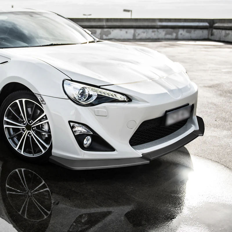 2013-2016 Scion FR-S/Toyota 86 CS-Style Unpainted Matte Black 3-Piece Front Bumper Body Spoiler Splitter Lip Kit with License Plate Frame - Image 8