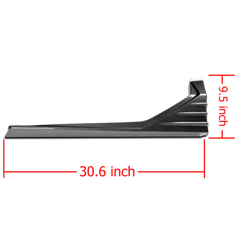30.6" x 9.5" MP-Type Universal Carbon Look Side Skirt Rocker Splitters Diffuser Winglet - Image 5
