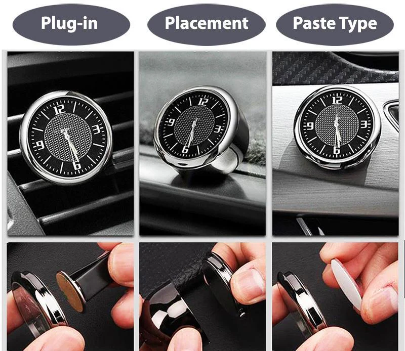 BUICK Set of Car 15" Steering Wheel Cover Carbon Fiber Look Leather with Exquisite Clock - Image 11