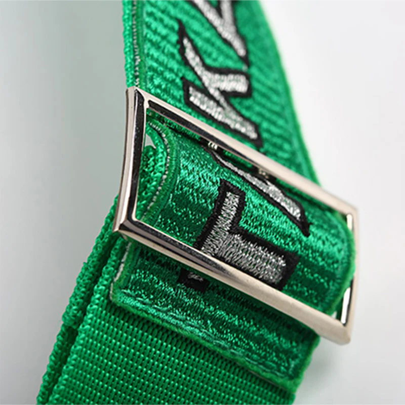 Red GRADATION CROSSBODY SHOULDER BRIDE RACING BAG W/ TAKATA GREEN HARNESS STRAP - Image 4