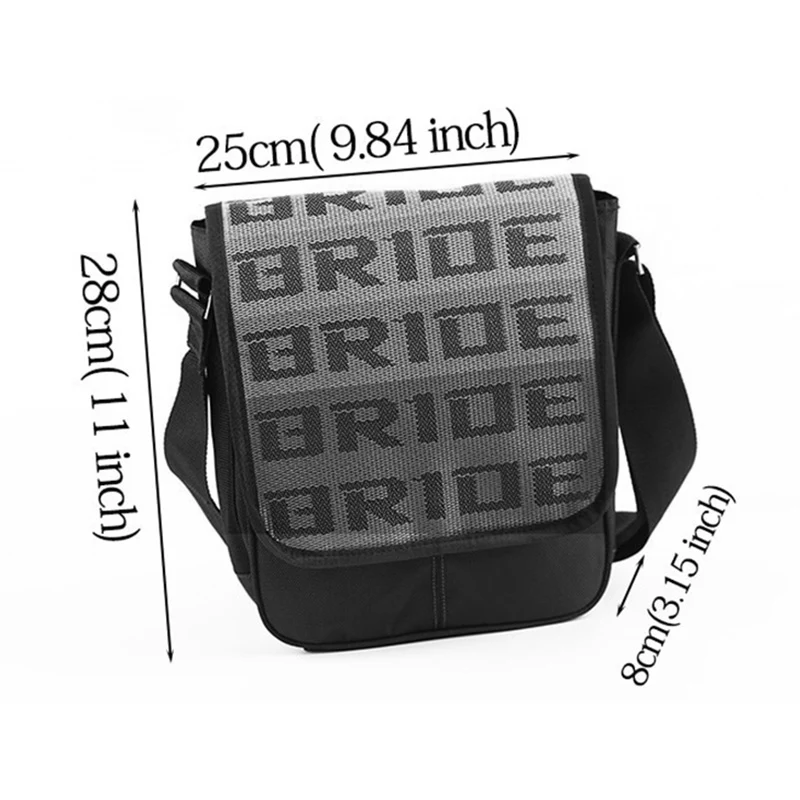 Red GRADATION CROSSBODY SHOULDER BRIDE RACING BAG W/ TAKATA GREEN HARNESS STRAP - Image 7