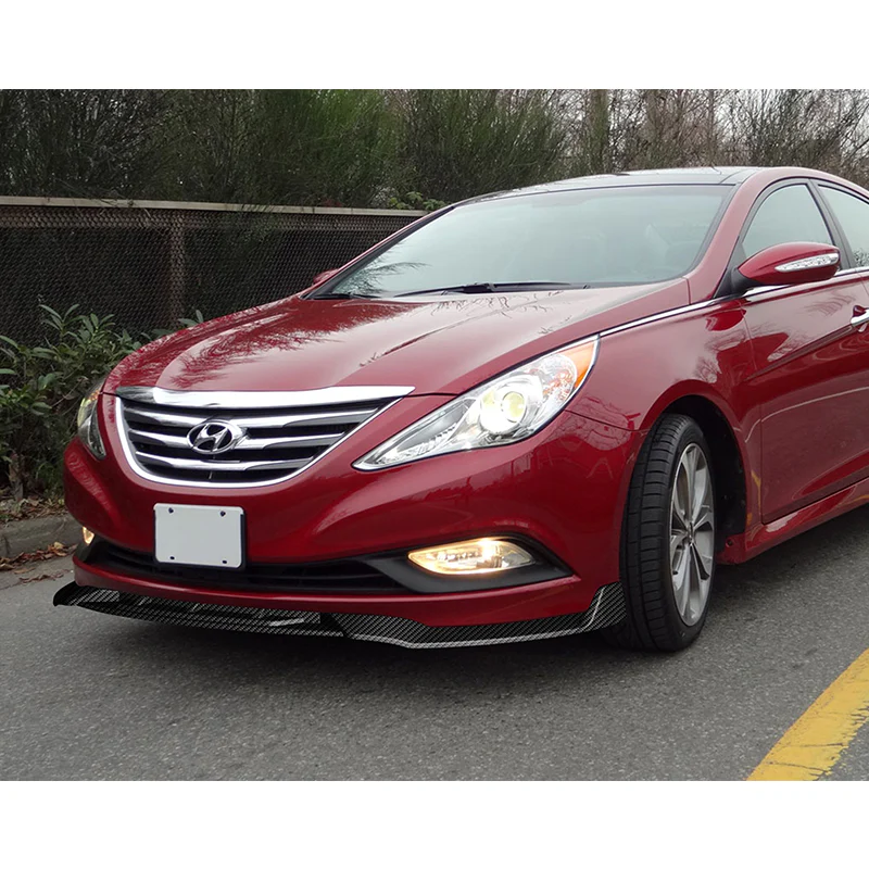 For 2011-2014 Hyundai Sonata STP-Style Carbon Look Sport Front Bumper Body Splitter Spoiler Lip 3PCS - Image 5