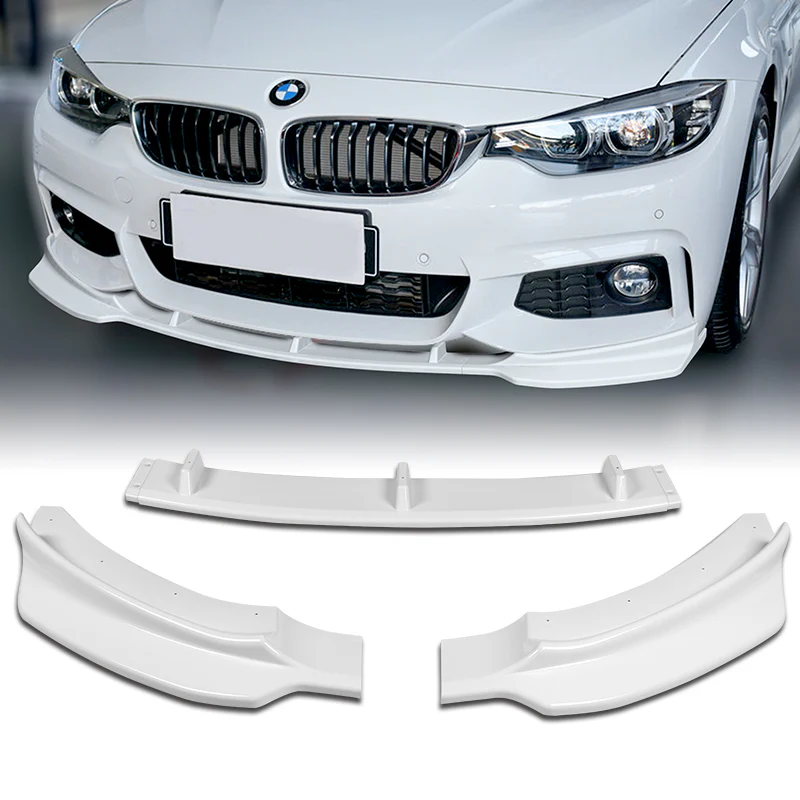 For 2014-2020 BMW 428i 430i 440i F32 F33 F36 B-Style M-Sport Painted White Front Bumper Body Splitter Spoiler Lip 3PCS
