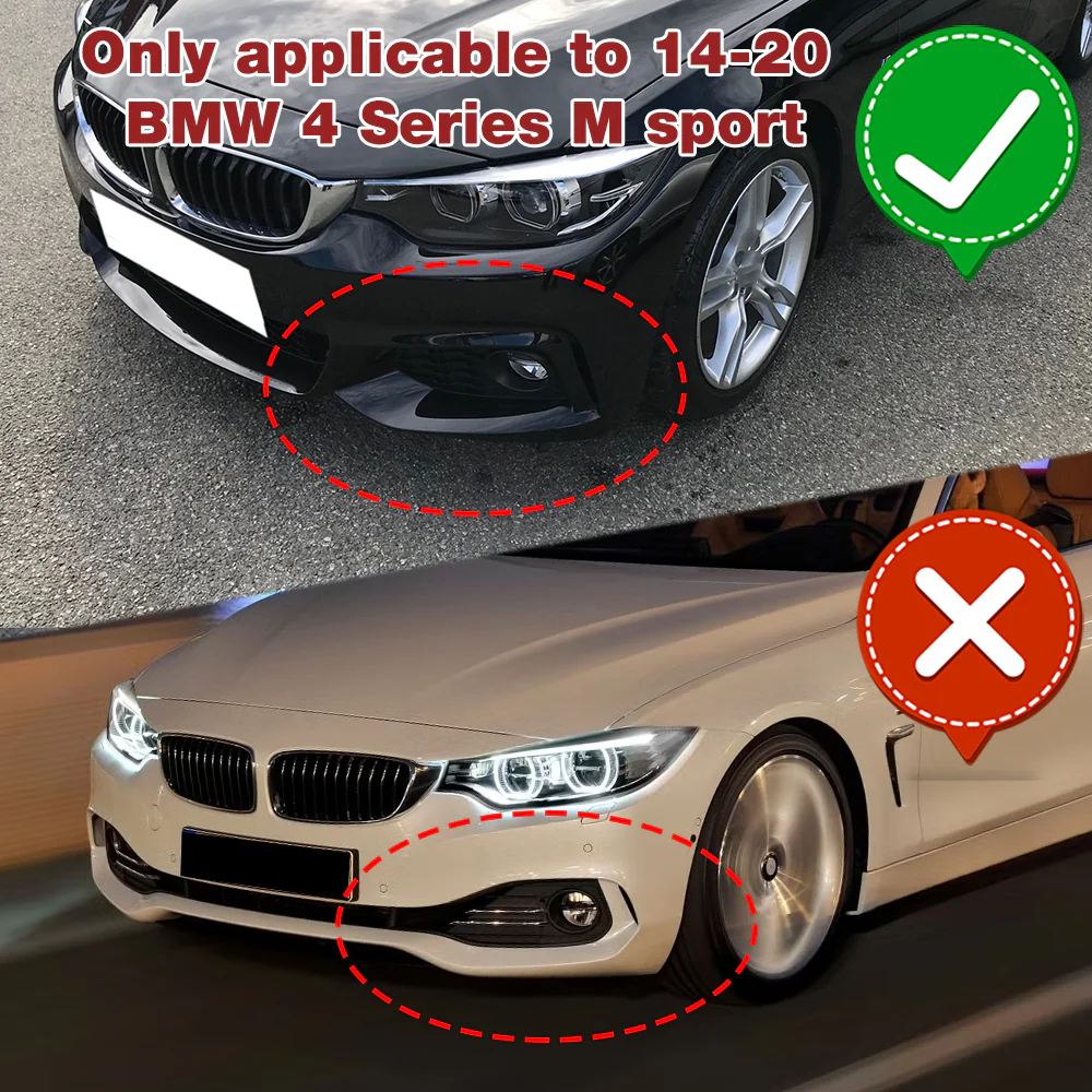 For 2014-2020 BMW 428i 430i 440i F32 F33 F36 B-Style M-Sport Painted White Front Bumper Body Splitter Spoiler Lip 3PCS - Image 6