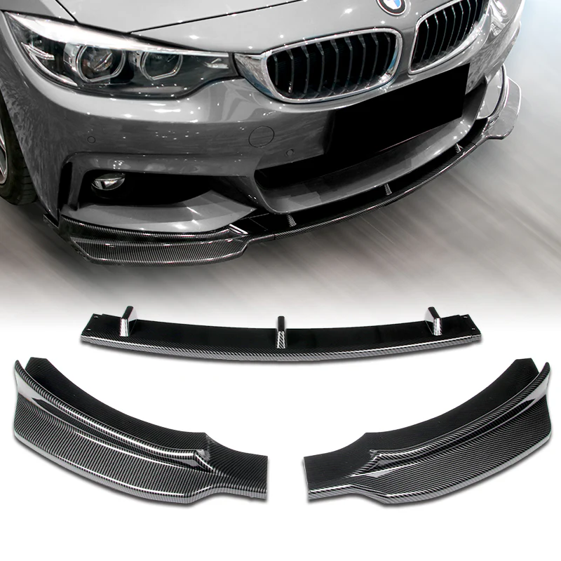 For 2014-2020 BMW 428i 430i 440i F32 F33 F36 B-Style M-Sport Carbon Look Front Bumper Body Splitter Spoiler Lip 3PCS