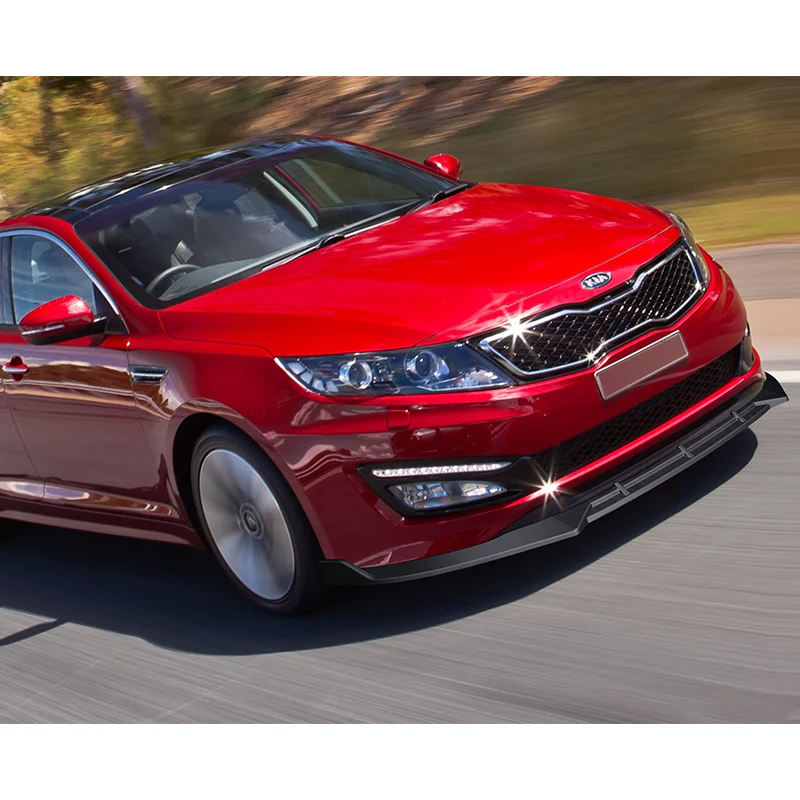 For 2011-2013 Kia Optima STP-Style Matte Black Front Bumper Body Splitter Spoiler Lip 3PCS - Image 5
