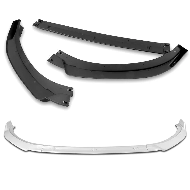 For 2017-2022 Hyundai IONIQ STP-Style Painted White 3-Piece Front Bumper Body Spoiler Splitter Lip Kit with Windshield Banner Combo - Image 4