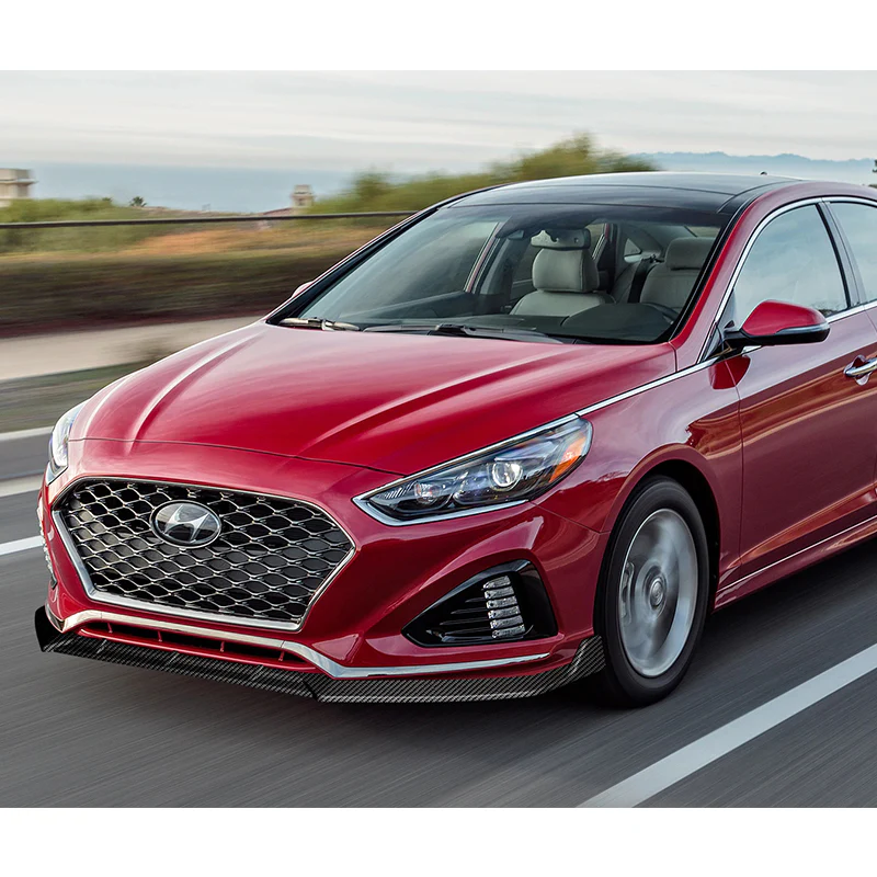 For 2018-2019 Hyundai Sonata Carbon Look Front Bumper Body Splitter Spoiler Lip 3PCS - Image 5