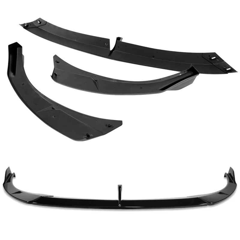 For 2019-2024 Mazda 3 Hatchback 5DR MS-Style Painted Black Front Bumper Body Splitter Spoiler Lip 3PCS - Image 4