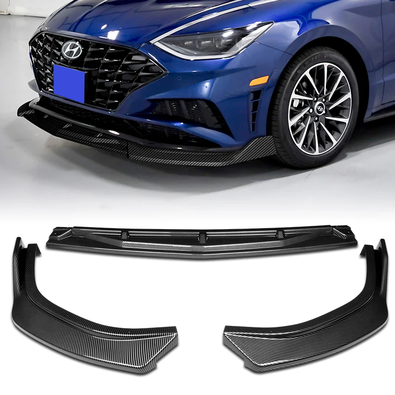 For 2020-2023 Hyundai Sonata CK-Style JDM Carbon Look Front Bumper Body Splitter Spoiler Lip 3PCS
