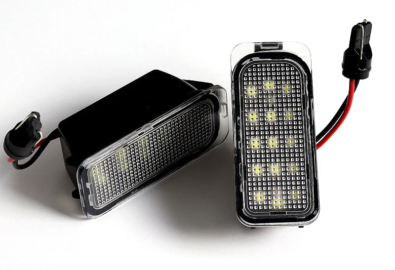 For Ford Edge C-Max Transit 150 250 350HD Jaguar White LED 6000K License Plate Lights with Bumper Badge Scratch Guard Sets