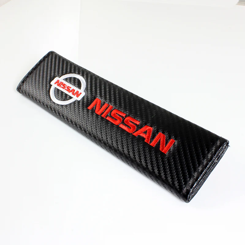 NISSAN NISMO Set of Car 15" Steering Wheel Cover Carbon Fiber Style Leather with Seat Belt Covers - Image 10