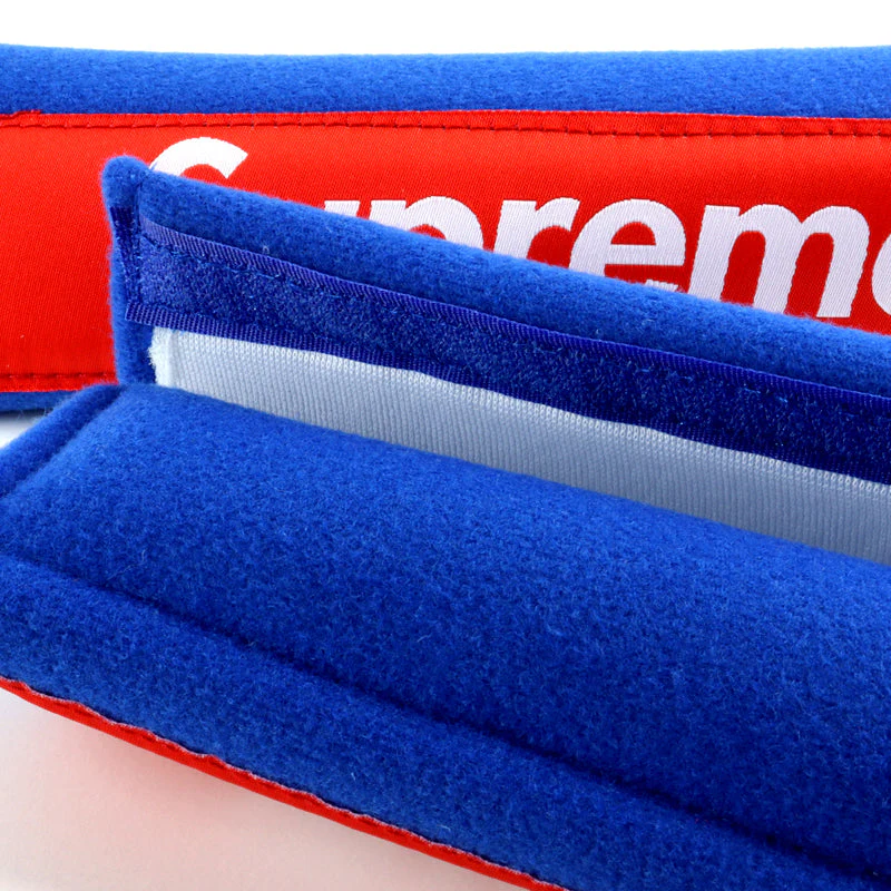 Supreme3M Set Embroidered Logo Blue Seat Belt Covers with Black Metal Pendant with Calf Leather Keychain For Honda Toyota - Image 6