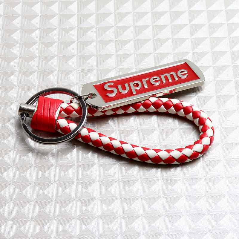 Supreme3M Set Embroidered Logo Blue Seat Belt Covers with Metal Pendant with Calf Leather Keychain For Honda Toyota - Image 7