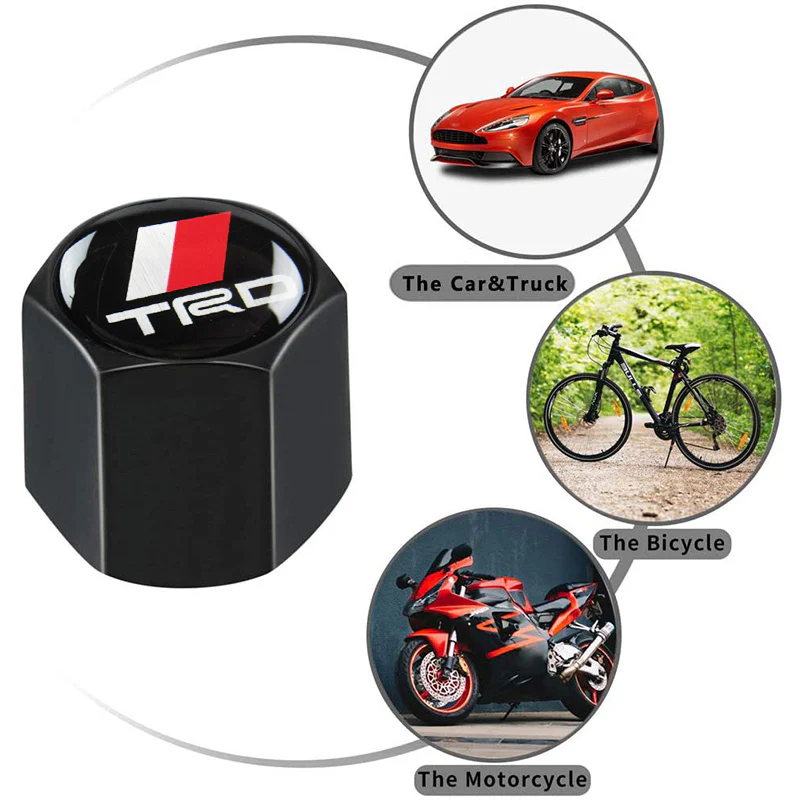 Toyota TRD Set LOGO Emblems with Tire Wheel Valves Air Caps Keychain - US SELLER - Image 2